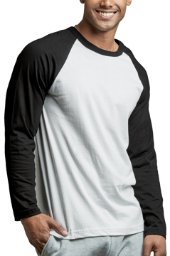 Image de M682 T-shirt pour homme raglan manche longue, 50/50